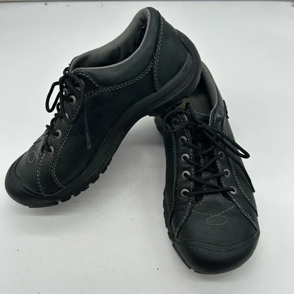 Keen Womens  Oxfords Shoes Lace Up Black Leather Casual comfort - Picture 2 of 9